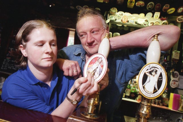 The battle of sexes has spilled out over a Lancashire bar. Things turned bitter at the Cartford Hotel in Little Eccleston, near Garstang, because local brewer John Smith has installed a new beer pump featuring a topless woman. John, who owns the Hart Brewery next door to the pub, fell out with barmaid Fiona McCulloch after she drew a bra on the female, who was advertising the beer called Temptress