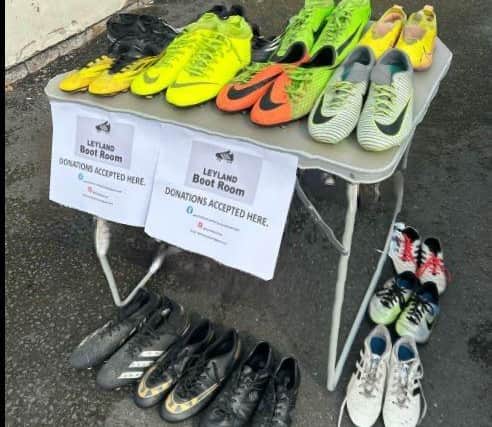 Some of the boots that have already been donated