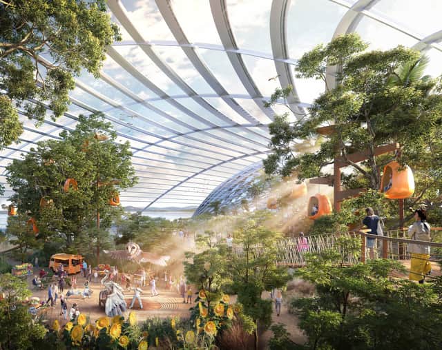 A new CGI shows how the interior of Eden Project North could look.