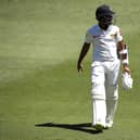 BRISBANE, AUSTRALIA - JANUARY 26: Roshen Silva of Sri Lanka looks dejected after being dismissed by Pat Cummins of Australia during day three of the First Test match between Australia and Sri Lanka at The Gabba on January 26, 2019 in Brisbane, Australia. (Photo by Ryan Pierse/Getty Images)