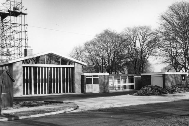 Taken in 1960 this image shows the new Leyland fire station, off Broadfield Drive, and expected to be in operational use in the next few weeks. Housing two appliances, the station had facilities for a firefighting staff of 22. Situated about a quarter-of-a-mile from the old fire station, the new building featured a dominating 50ft high tower used by firefighters for drill purposes and for drying hoses