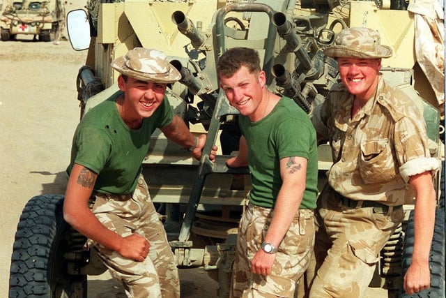 Lancashire soldiers photographed by the Lancashire Post during their time in Kuwait, 1991