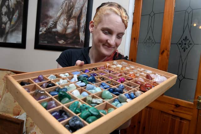 Photo Neil Cross; Staci Garrett has over 6,000 items in her crystal collection