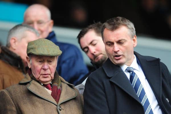 Trevor Hemmings and Craig Hemmings at PNE's game at Blackburn in April 2016