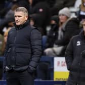 Preston North End manager Ryan Lowe looks dejected as he watches from his technical area