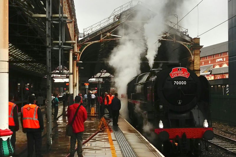 Many thanks to LP reader Bob Salisbury for today’s picture of the steam train Britannia at Preston Railway Station, taking on water, getting ready to head south.