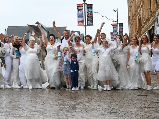 The annual Wedding Walk, raising funds for Trinity Hospice.