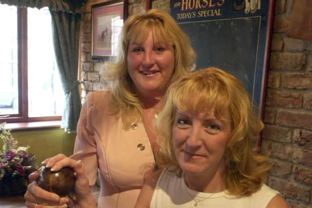 Lisa and Sue Bond, who were the new landladies of the Waggon and Horses pub in Adlington, 2001