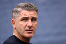 PRESTON, ENGLAND - APRIL 15: Ryan Lowe, Manager of Preston North End speaks to the media after the Sky Bet Championship match between Preston North End and Millwall at Deepdale on April 15, 2022 in Preston, England. (Photo by Lewis Storey/Getty Images)