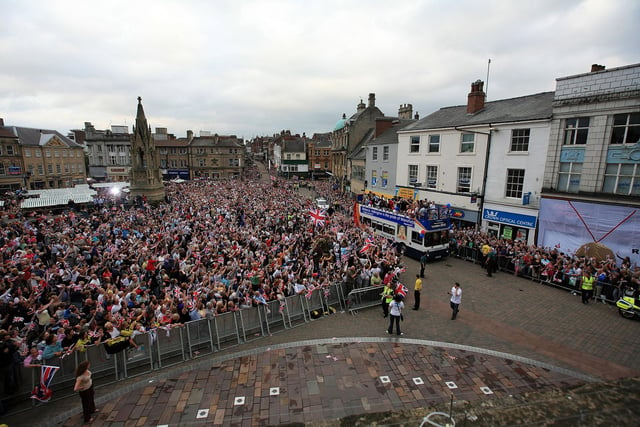Mansfield Market Place is rammed with thousands of fans watching as Becky's bus passes through. It was a fitting moment for a lifetime of hard work and dedication which saw Becky come through local events all the way to the very top.