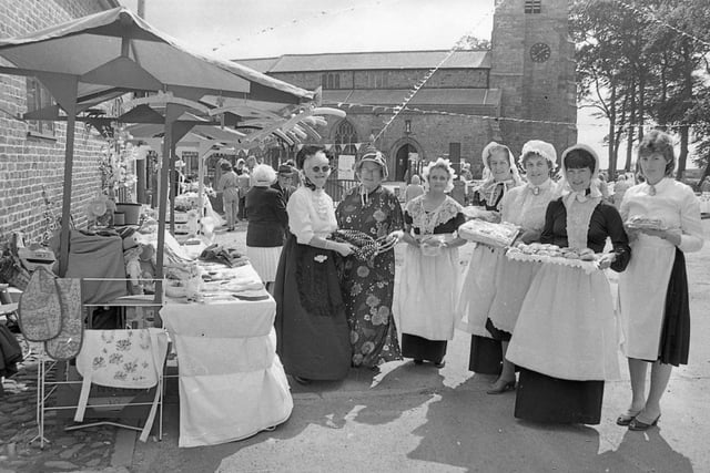 Dressed up for the country market held at St Helen's Church in Churchtown