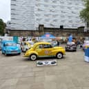 A beautiful display of Morris Minors in the Spring Sunshine 