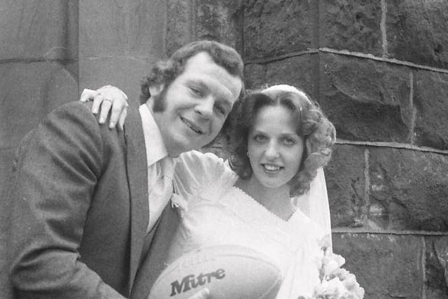 Bill Beaumont and wife Hilary on their wedding day in the 1970s.
Sir Bill, who hails from Chorley, was captain of the England rugby union team, earning 34 caps. His greatest moment as captain was the unexpected 1980 Grand Slam win. He played as a lock.
He was Chairman of the Rugby Football Union from 2012 to 2016 and has been Chairman of World Rugby since July 1 2016.