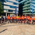 A team of novice cyclists raised £2,315 for Counselling in the Community by completing the Manchester to Blackpool bike ride on 10 July 2022. The team (pictured) are: Jon Nichol, Chris Pritchard, Jonathan Abbott-Hull, Paul Moran, Dave Crowther, Nathan Gourley, Danny Smith, Stuart Andrew Bell, David Orourke, Andrew Calderbank, Gareth ImtheMessiah Roberts, Peter Cunday, Neil Wright, Angela Cruse, Philip Longfils, Sean Taylor, Paul Onearmedbandit Jinks, Toby Royales, Harvey Smith, Tommy Carney, Ryan Brooks, and Danny B Barrot.