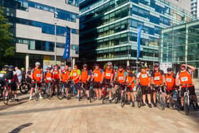 A team of novice cyclists raised £2,315 for Counselling in the Community by completing the Manchester to Blackpool bike ride on 10 July 2022. The team (pictured) are: Jon Nichol, Chris Pritchard, Jonathan Abbott-Hull, Paul Moran, Dave Crowther, Nathan Gourley, Danny Smith, Stuart Andrew Bell, David Orourke, Andrew Calderbank, Gareth ImtheMessiah Roberts, Peter Cunday, Neil Wright, Angela Cruse, Philip Longfils, Sean Taylor, Paul Onearmedbandit Jinks, Toby Royales, Harvey Smith, Tommy Carney, Ryan Brooks, and Danny B Barrot.