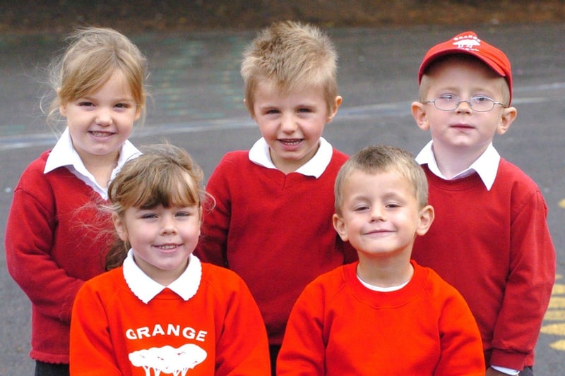 A small group of reception class children at Grange Primary in Ribbleton