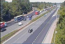 There are long delays on the M6 northbound between junctions J27 and J29 this afternoon (Friday, June 2)