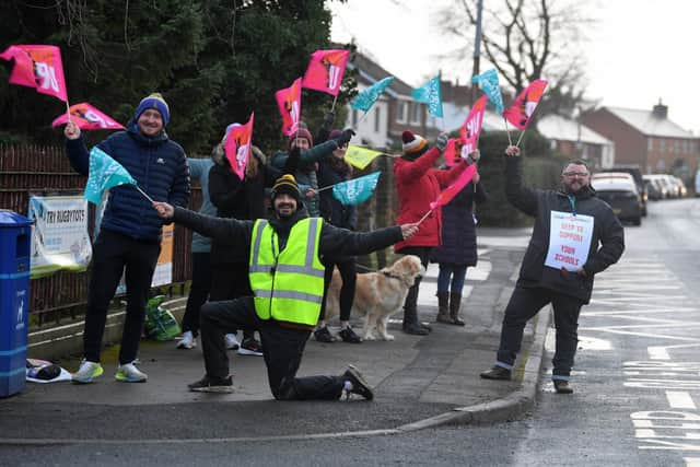 A furry friend even joined the Preston strike