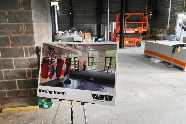 How the boxing room - one of many facilities that will be on offer at Vault - will look
