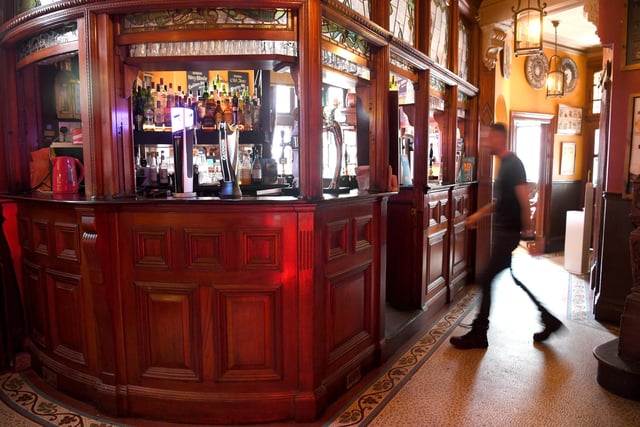 The richly-decorated public bar