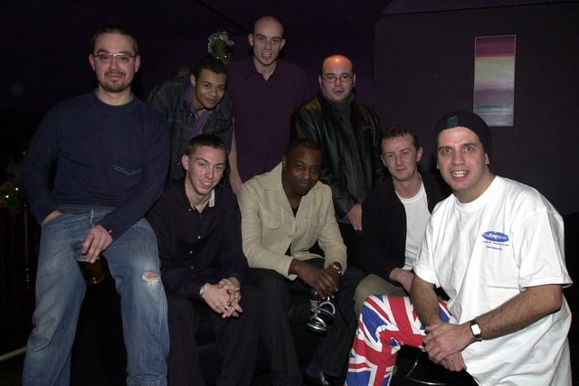 Some of the 15 DJs who gave their time for free at Melanie's Magic Wand adult clubbing event at Squires Nightclub, Preston