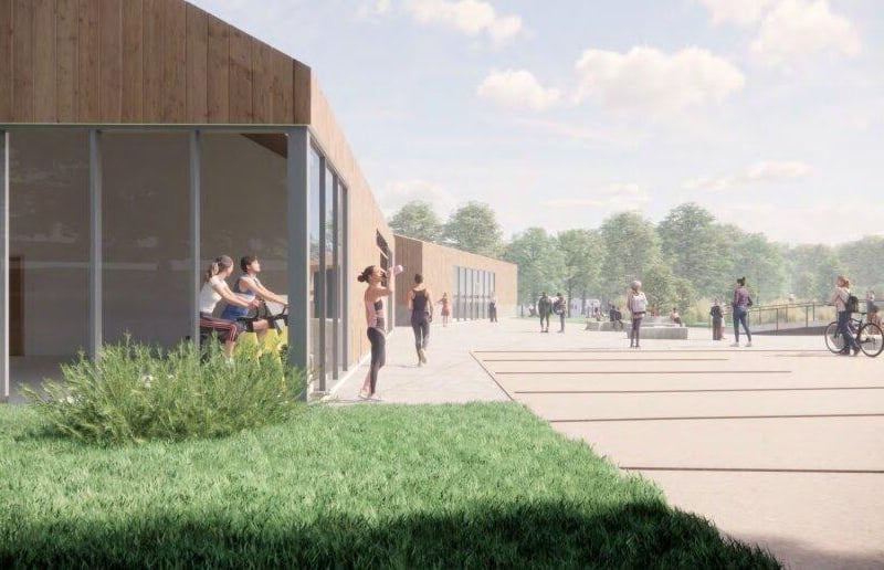 The gym in the main facilities building, which will be for use only by guests at the holiday village (Image: FWP Limited, via Preston City Council planning portal )