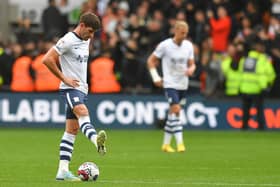 A dejected Preston North End's Ched Evans at the final whistle.