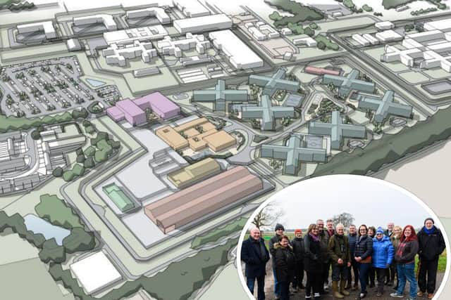 Campaigners against a third Chorley prison - pictured, inset, when the plan was initially kicked out by councillors in 2021 - say their fight will go on until they can take it no further