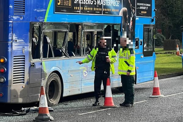A collision involving a bus and a HGV closed Pittman Way  in both directions in Fulwood