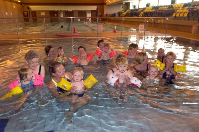 Tots and mums taking part in a Splashathon event at West View Leisure Centre, Ribbleton, Preston. The event was held to raise money for  Tommy's Campaign, the national pregnancy health campaign