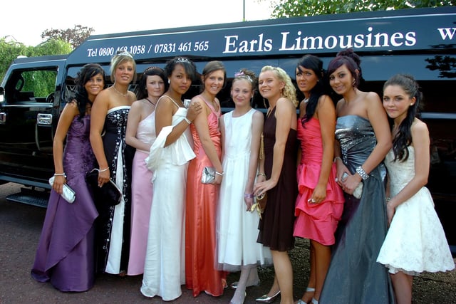 These girls arrived in a huge limo for the 2009 Corpus Christi Catholic High School prom at Barton Grange Hotel