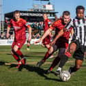 Millenic Alli on the ball against Blyth Spartans (Stefan Willoughby)