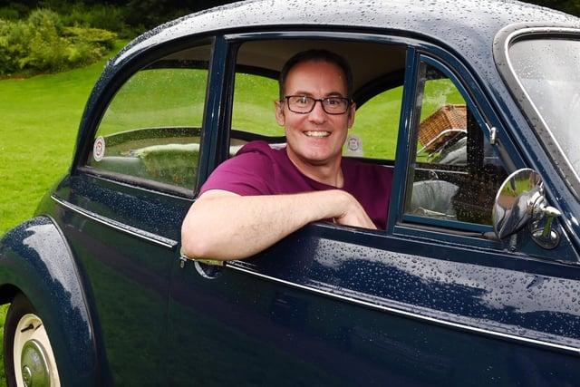 Gareth Slater with his 1969 Morris Minor, which his grandad had from new.