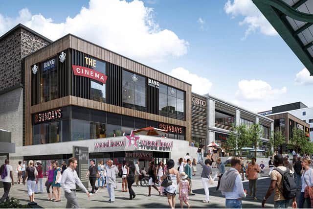 The new leisure complex as seen from the top of Orchard Street (Image: Leach/Rhodes/Walker Architects).