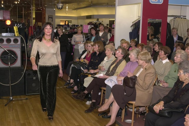 In the year 2000 an Evening of Fashion and Beauty was held in the Debenhams Store. Here we see one of the models on the catwalk