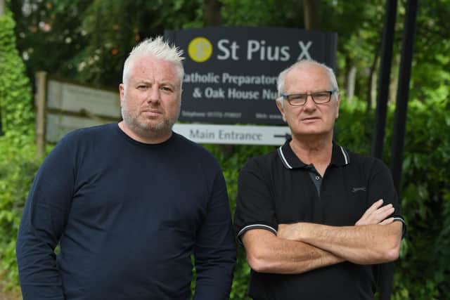 Ben Hodges and Stephen Pickthall at St Pius X school in Fulwood
