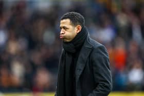 Hull City manager Liam Rosenior reacts during the match