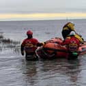 Two people had to be rescued by Bay Search and Rescue and Morecambe lifeboat and the coastguard after being cut off by another big spring tide in the bay.