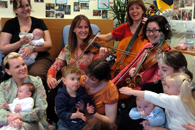 Toddlers and mums enjoy a Mini-Mozart Concert at Preston East Children's Centre, Watling Street Road, Preston, organised by Lancashire Sinfonietta with Lancashire County Council and sponsored by Classic FM
