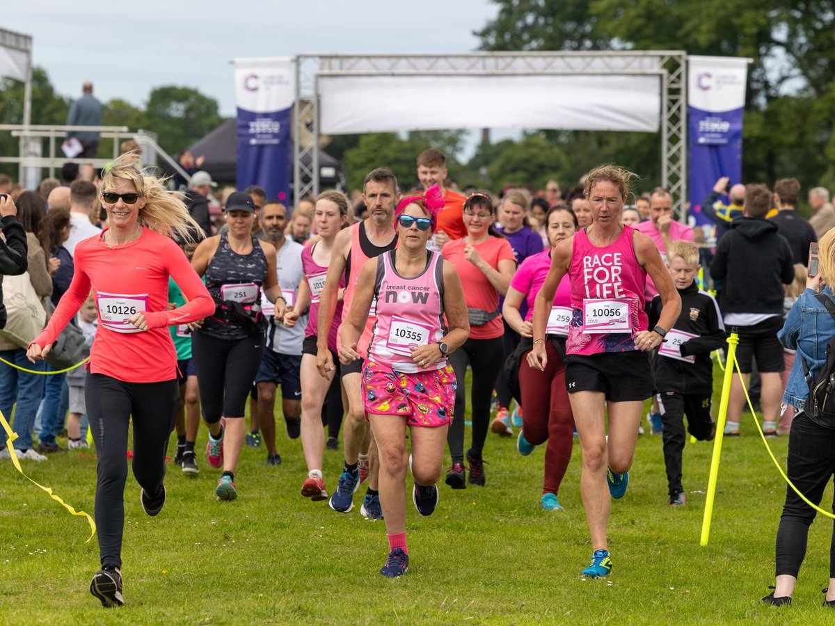 Runners and walkers galore boost Cancer Research UK funds by taking part in Race For Life at Moor Park, Preston