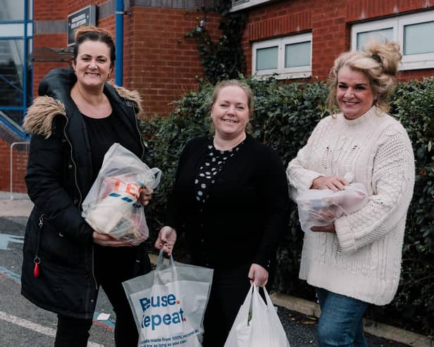 Friends Michelle Clarke, Lisa Cassidy and Diane Ireland, from Newton with Scales, have launched their Christmas hamper campaign