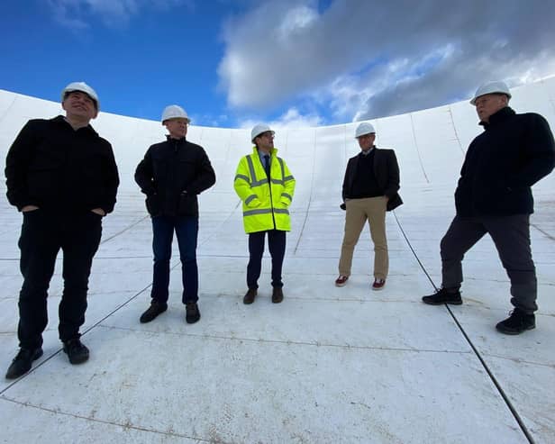 Left to right: Professor Keith Grainge, David Morris MP, Professor Simon Garrington, Dr Simon Ber