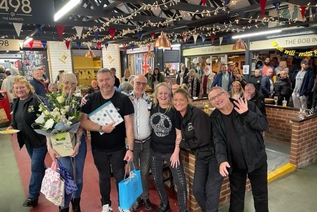 Owner of micropub The Bob Inn at Chorley Markets Steve Cooney, pictured on his last shift with gifts from customers and other business owners