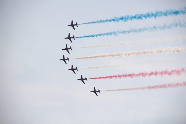 The Red Arrows performed a spectacular finale