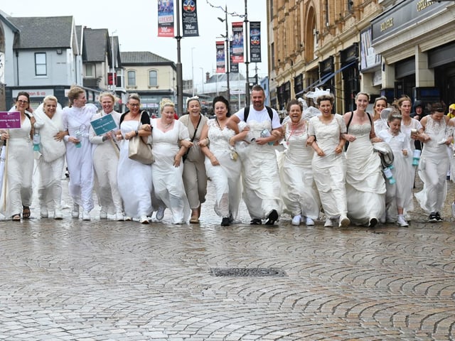 The annual Wedding Walk, raising funds for Trinity Hospice.