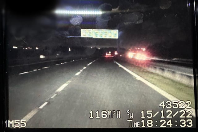 As temperatures reached -5 degrees,  officers dealt with a driver along the M55 clocked at 116mph in icy conditions.
The driver was reported straight to court.