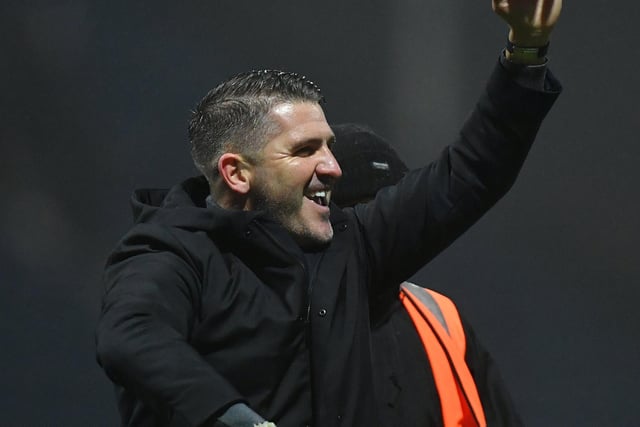 Ryan Lowe celebrates his first win as PNE manager