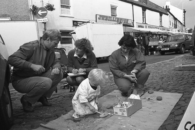 This youngster was letting his artistic side loose with a spot of rock painting when the Evening Post Roadshow pulled up on Garstang's High Street