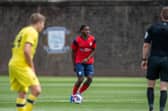 Dana Amaral is action for PNE during their pre-seaswon friendly agaisnt Tranmere Rovers. Credit: PNEFC/Ian Robinson