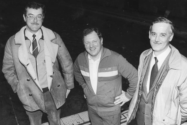 Preston Piranha Club trained at Saul Street Baths and was a home from home for many budding young swimming stars. They were led by these three men - Piranha officias Peter Rigby (left), Eric Heald (right), with coach Ray Walton in the middle